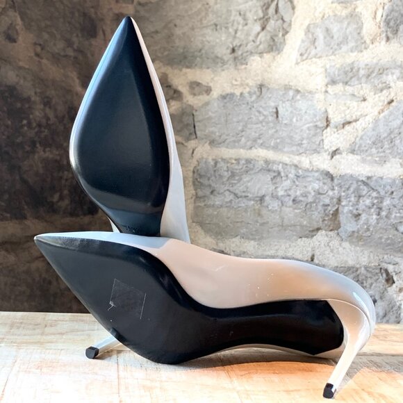 Saint Laurent Paris Ivory Patent Anja 85mm Pumps - Picture 10 of 12